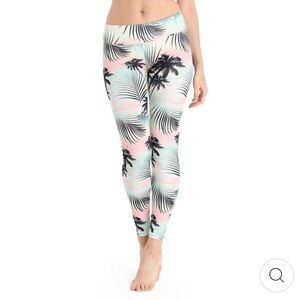 New Hawaii Hangover Neon‎ Pastel Sunset Palm Tree Print Leggings XL/2XL
